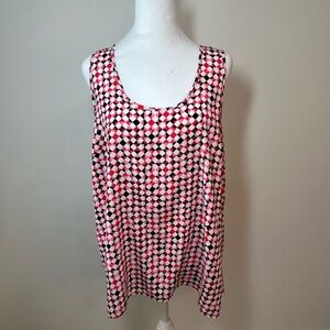 Pleione Geometric Print Sleeveless Blouse – Size XL